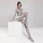 Spandex Nylon Full Bodysuit Zentai Shinny Cosplay Jumpsuit Attached Gloves - www.Shopthatapp.com