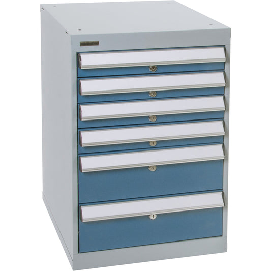 Six-Drawer Pedestal Workbench, 18" W x 21" D x 28" H - www.Shopthatapp.com