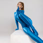 Spandex Nylon Full Bodysuit Zentai Shinny Cosplay Jumpsuit Attached Gloves - www.Shopthatapp.com