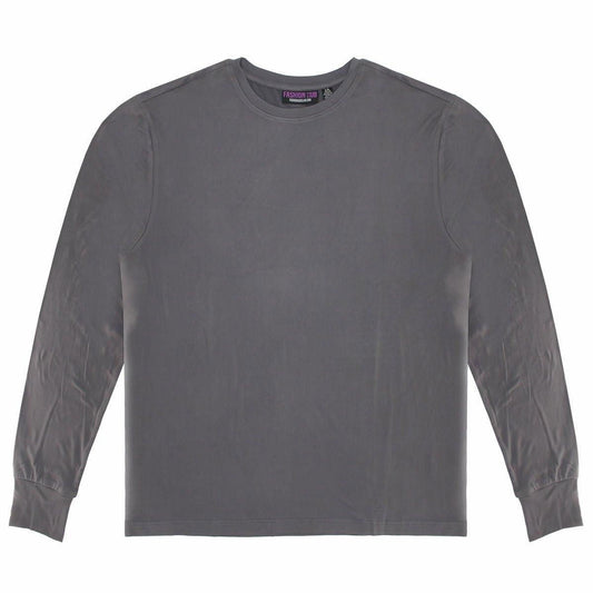 Slate Grey Better Basics Ultra-Soft Crewneck Long Sleeve T-Shirt by Fashion Hub - www.Shopthatapp.com