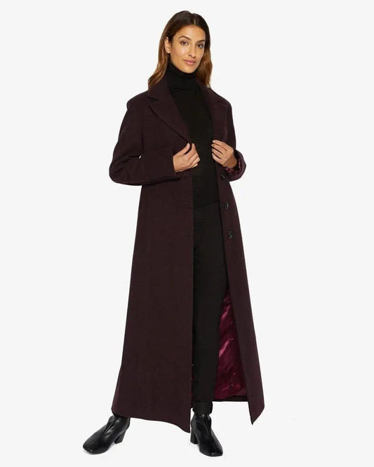 Manteau long coupe slim en laine mélangée (1816) 