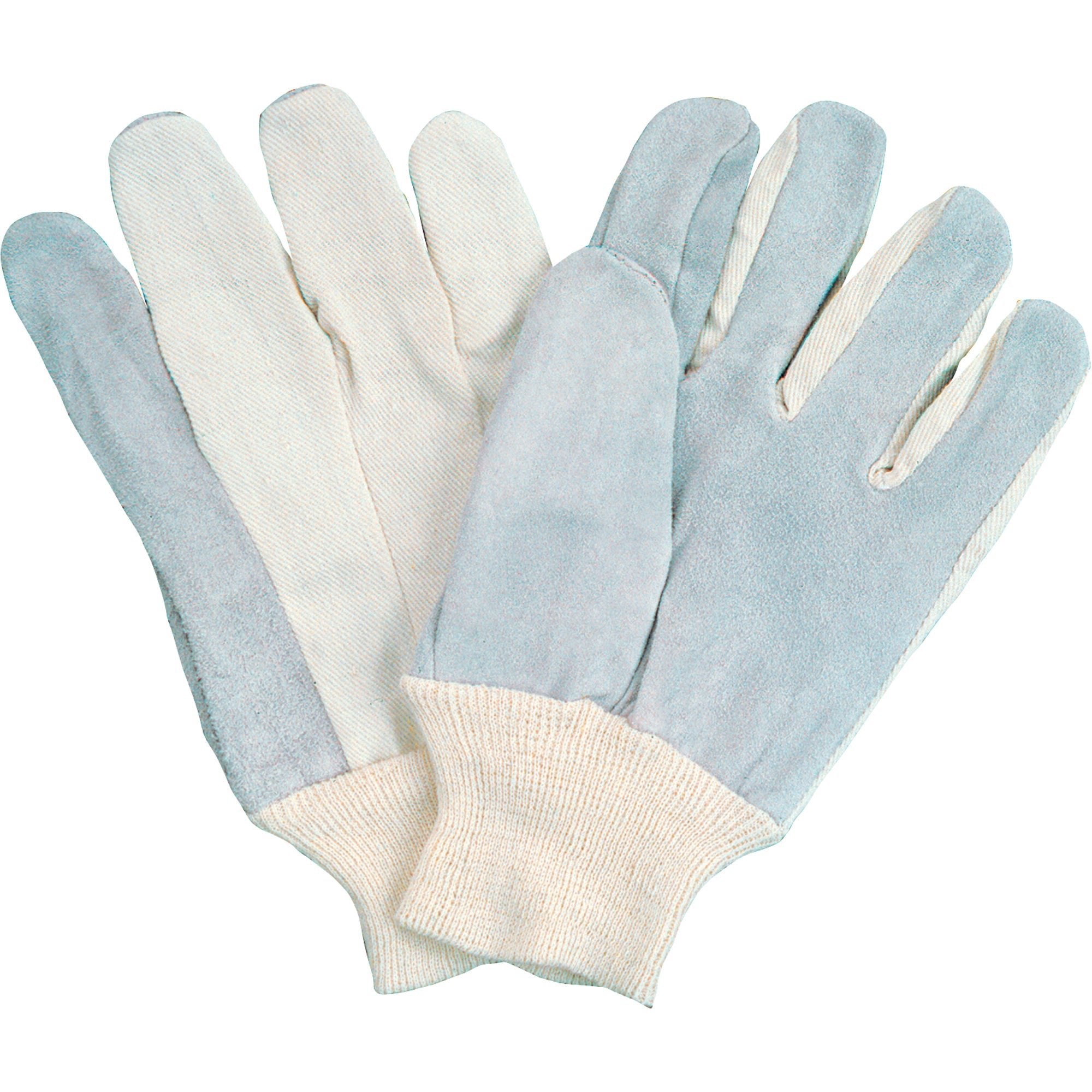 Standard-Duty Full-Index Work Gloves, Large, Split Cowhide Palm - www.Shopthatapp.com