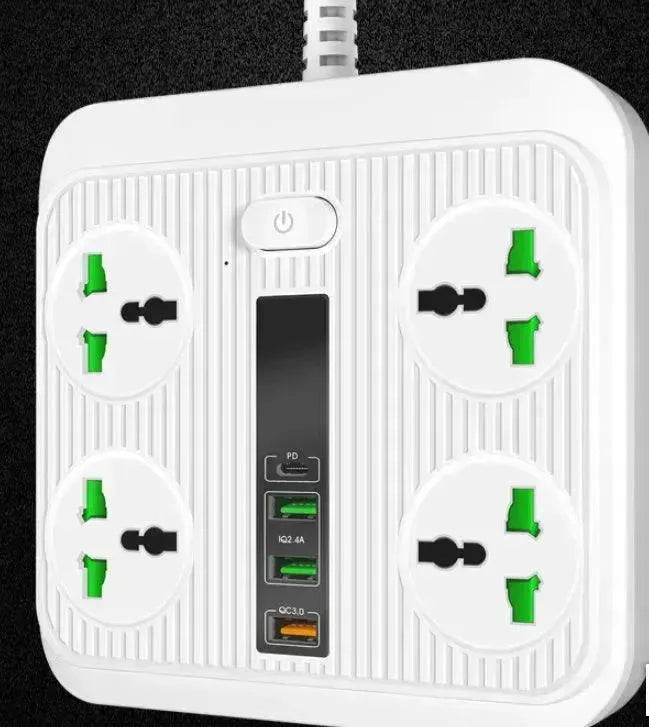 Smart Socket Power TypeC PD 40W QC3.0 Power Strip16AC Universal Outlets 2M Extension Socket Plug - www.Shopthatapp.com