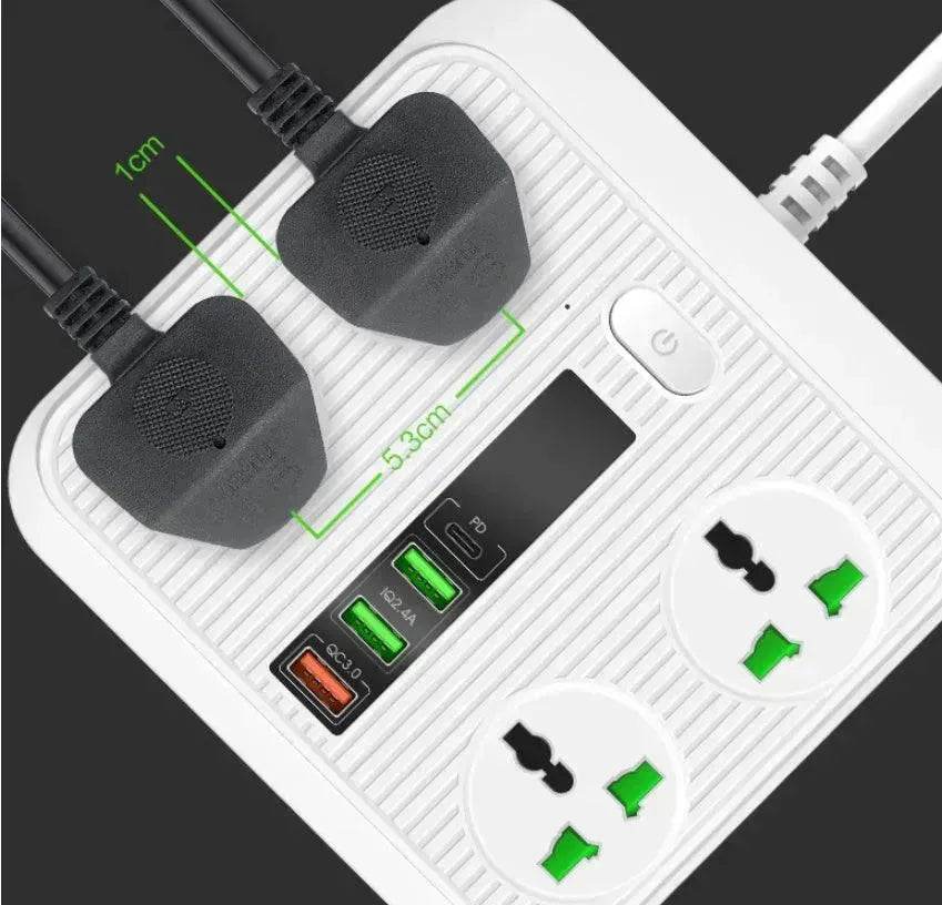 Smart Socket Power TypeC PD 40W QC3.0 Power Strip16AC Universal Outlets 2M Extension Socket Plug - www.Shopthatapp.com
