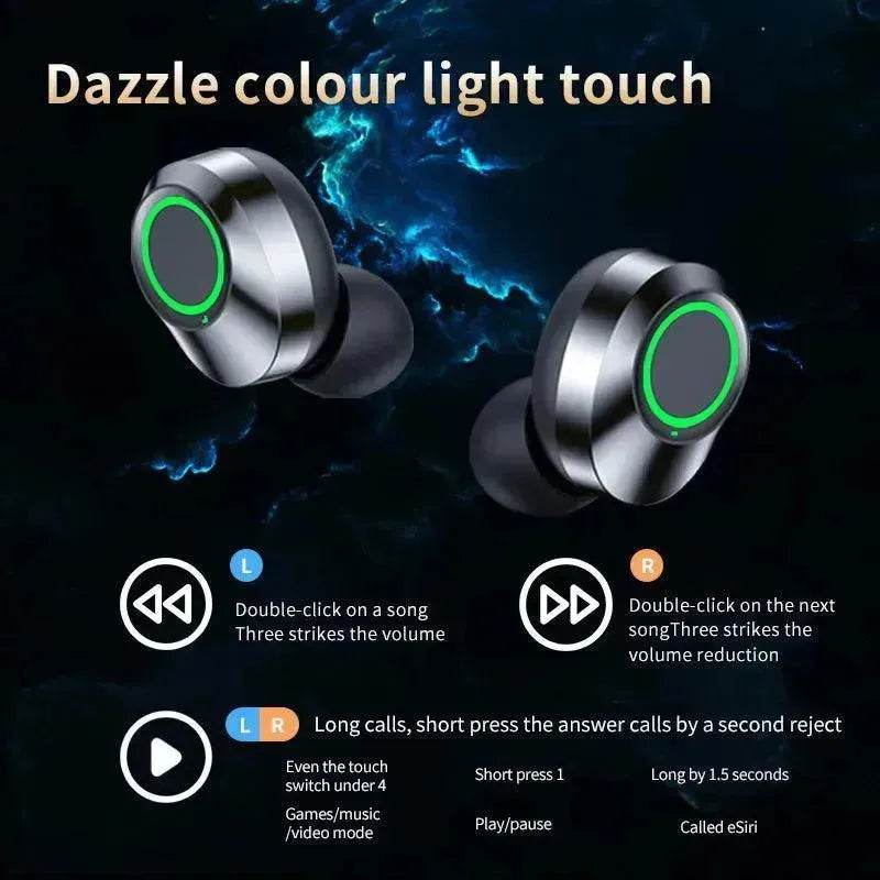 Smart YD03 Wireless Bluetooth Headphone TWS Large Screen Smart Digital Display Noise Cancellation Earpod In-Ear Earbuds Fingerprint Touch Headphone - www.Shopthatapp.com