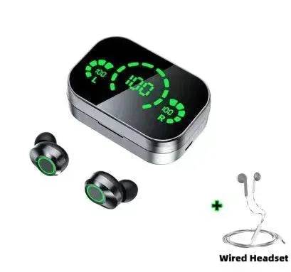 Smart YD03 Wireless Bluetooth Headphone TWS Large Screen Smart Digital Display Noise Cancellation Earpod In-Ear Earbuds Fingerprint Touch Headphone - www.Shopthatapp.com