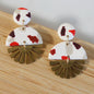 SOL Earrings. White Polymer Clay Terrazzo earrings with brass Sun Rays - www.Shopthatapp.com