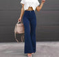 Solid Color Mid-waist Slim-fit Micro Flared Pants Corduroy - www.Shopthatapp.com
