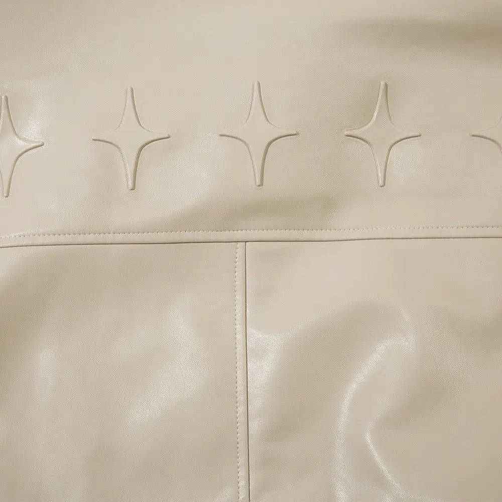 Solid Color PU Leather Coat Men - www.Shopthatapp.com