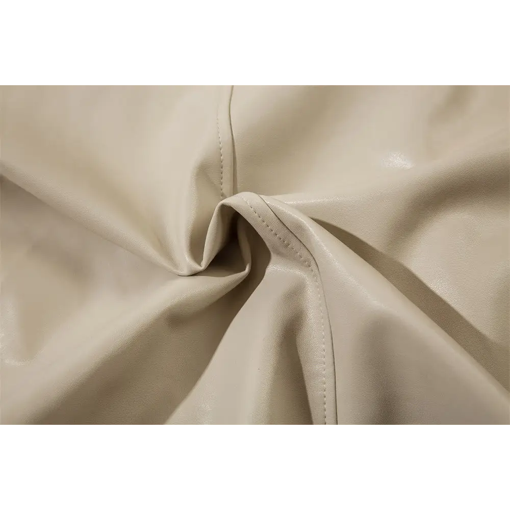 Solid Color PU Leather Coat Men - www.Shopthatapp.com