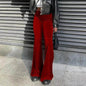 Solid Color Velvet Elastic High Waist Slimming Casual Bootcut Trousers Women - www.Shopthatapp.com