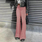 Solid Color Velvet Elastic High Waist Slimming Casual Bootcut Trousers Women - www.Shopthatapp.com