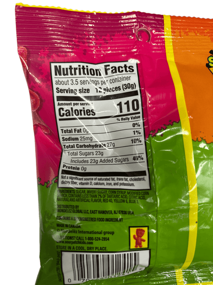 Sour Patch Kids Snapple Fruit Flavor Mix Peg Bag 3.61OZ BB 03/25 - www.Shopthatapp.com