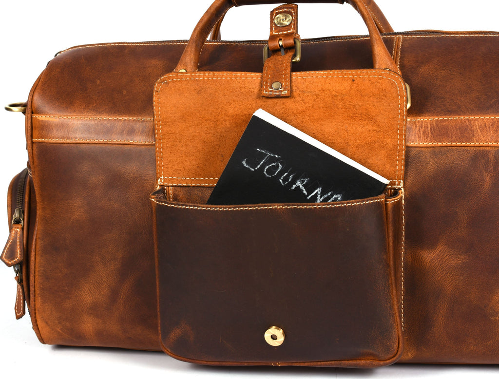 Souris Leather Travel Bag - Caramel Brown - www.Shopthatapp.com