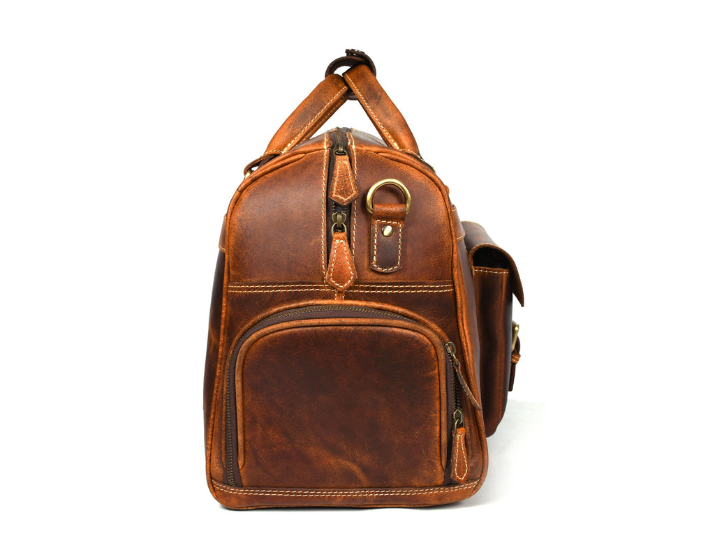 Souris Leather Travel Bag - Caramel Brown - www.Shopthatapp.com