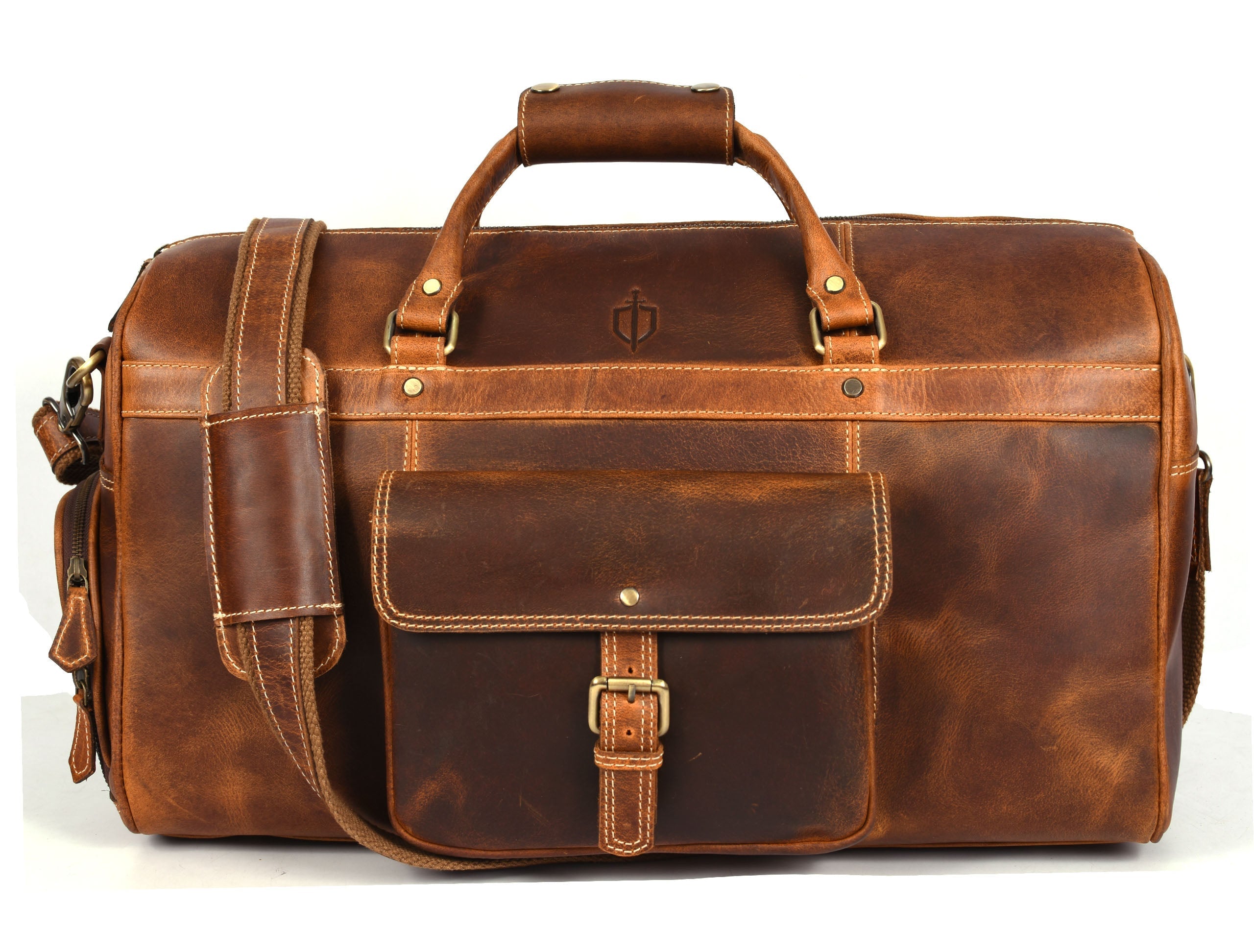 Souris Leather Travel Bag - Caramel Brown - www.Shopthatapp.com