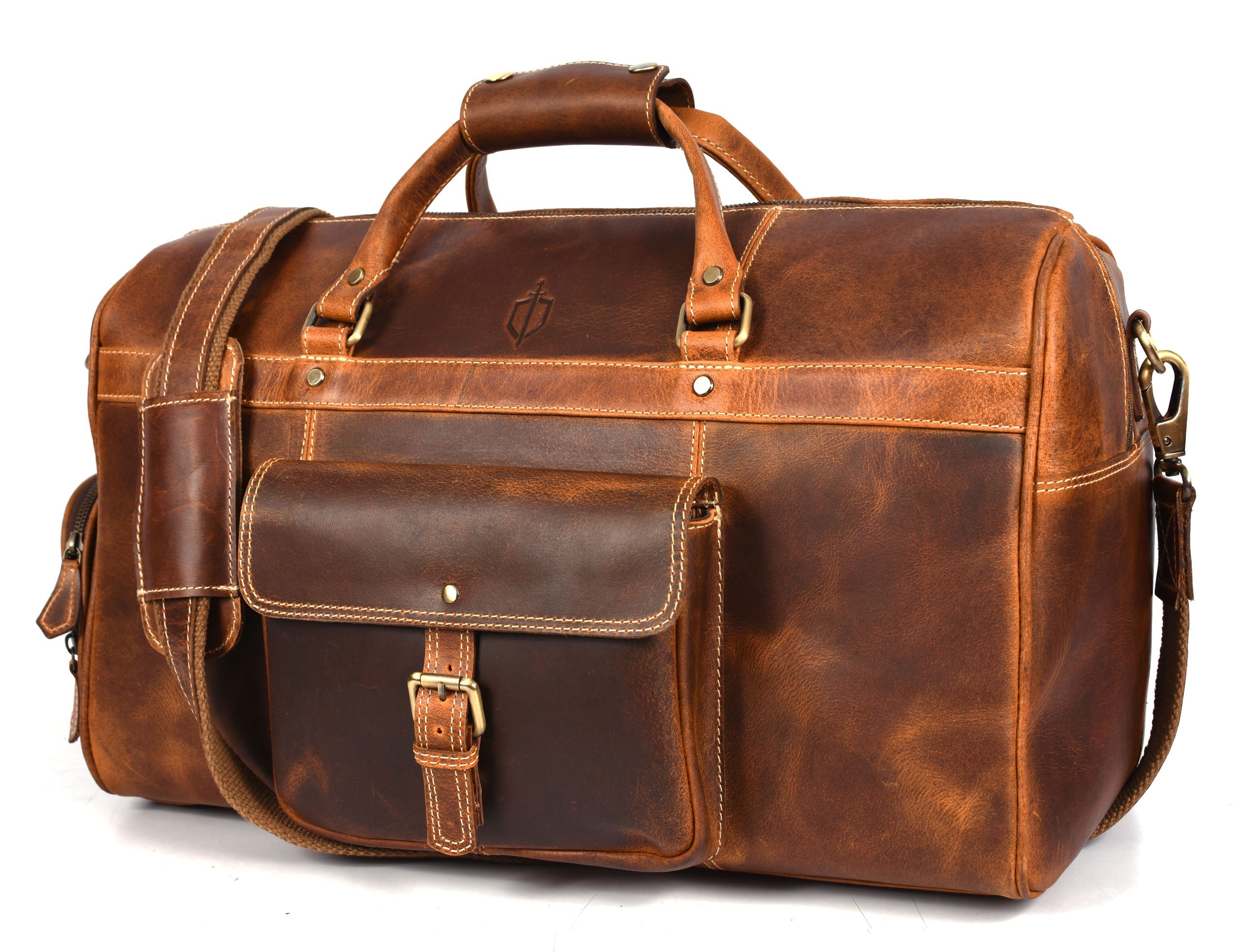 Souris Leather Travel Bag - Caramel Brown - www.Shopthatapp.com