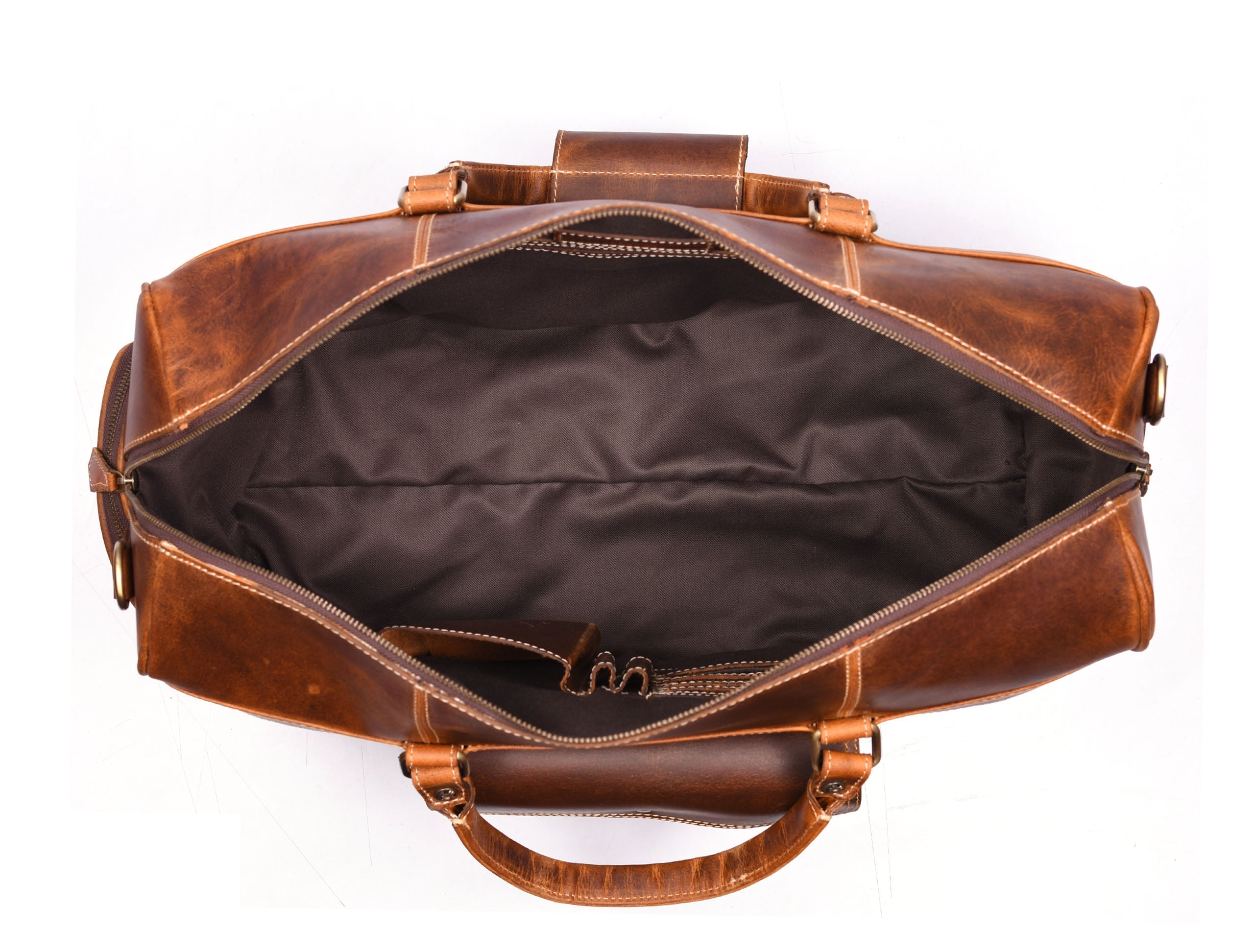 Souris Leather Travel Bag - Caramel Brown - www.Shopthatapp.com