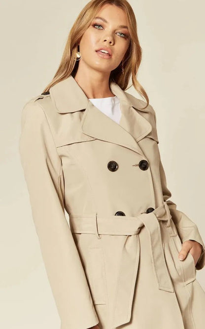 Zweireihiger Militär-Trenchcoat für Frühling/Sommer (9049-SP)