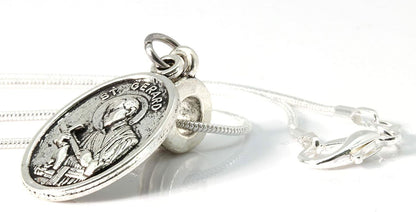 St Gerard Necklace for Pregnancy | Patron Saint of Pregnancy Charm Necklace St Gerard Pendant on a 22 inch Silver Plated Snake Chain Necklace with a Beautiful St Gerard Charm Fertility Charm for Women - www.Shopthatapp.com