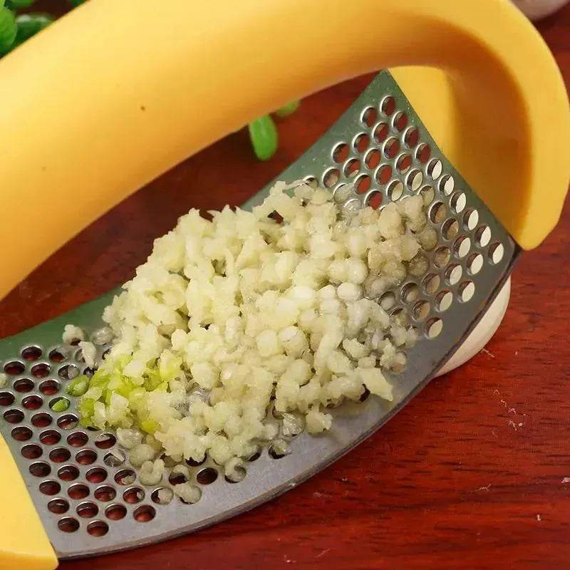 Stainless Steel Garlic Masher Garlic Press Household Manual Curve Fruit Vegetable Tools Kitchen Gadgets - www.Shopthatapp.com