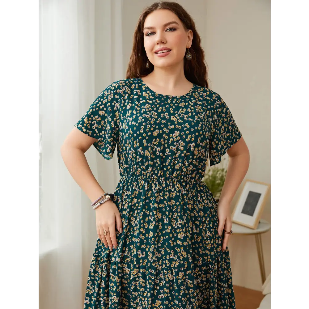 1 Summer Plus Size Women Floral Printed Dresses - www.Shopthatapp.com