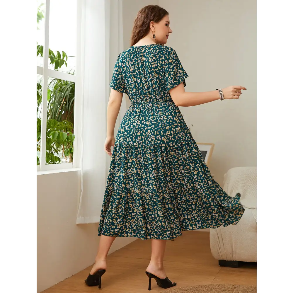 1 Summer Plus Size Women Floral Printed Dresses - www.Shopthatapp.com