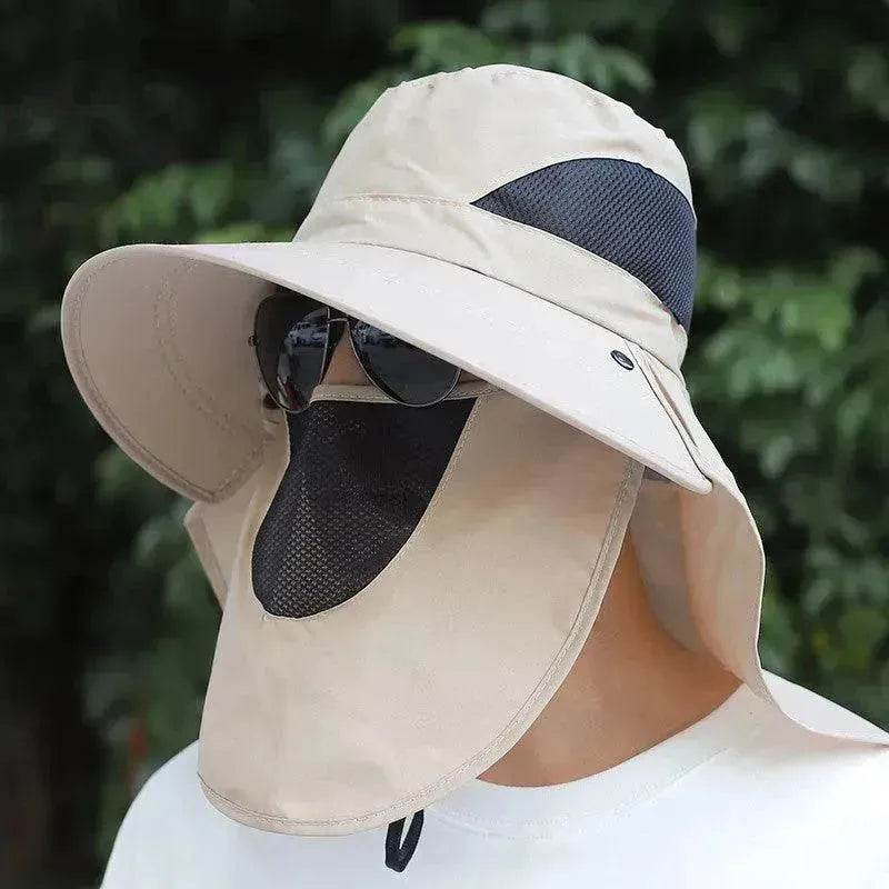 Summer Sunhat Men's Sun Protection Hat With Shawl And Neck Protection Design Breathable Anti-UV And Insect-proof Hiking Fishing Hat Outdoor - www.Shopthatapp.com