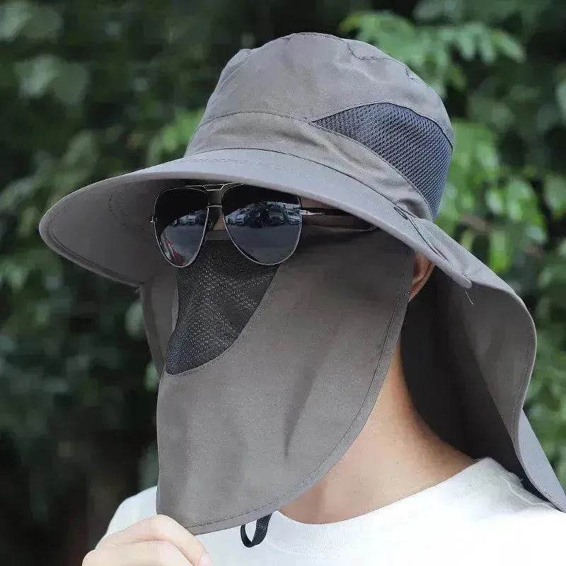 Summer Sunhat Men's Sun Protection Hat With Shawl And Neck Protection Design Breathable Anti-UV And Insect-proof Hiking Fishing Hat Outdoor - www.Shopthatapp.com
