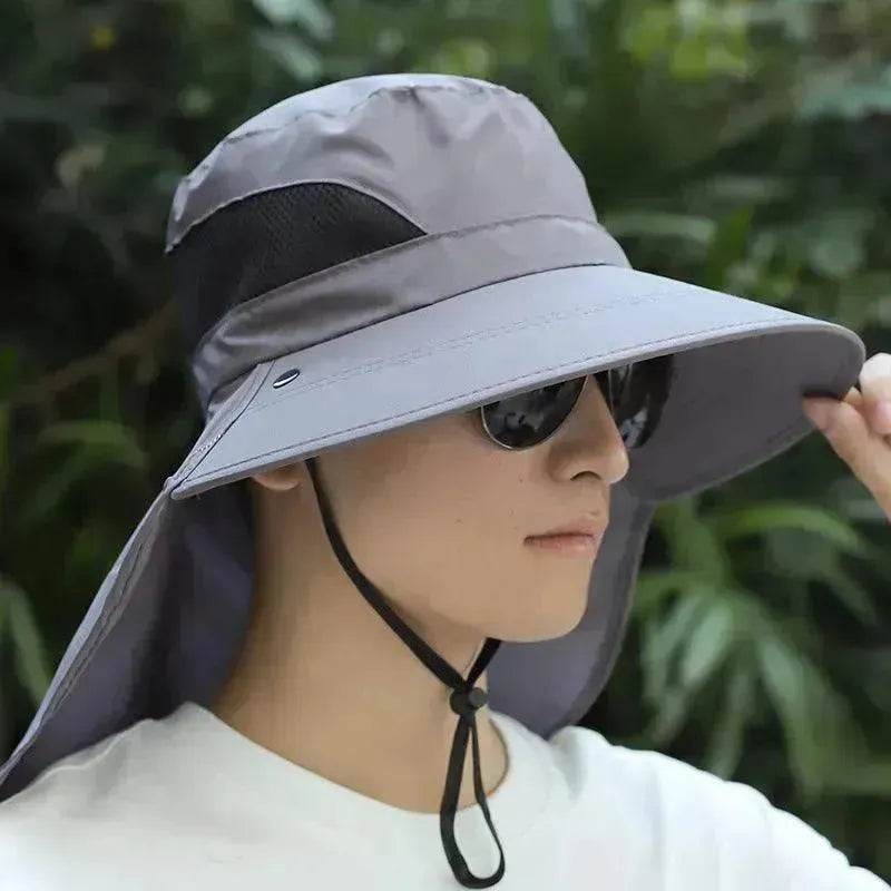 Summer Sunhat Men's Sun Protection Hat With Shawl And Neck Protection Design Breathable Anti-UV And Insect-proof Hiking Fishing Hat Outdoor - www.Shopthatapp.com