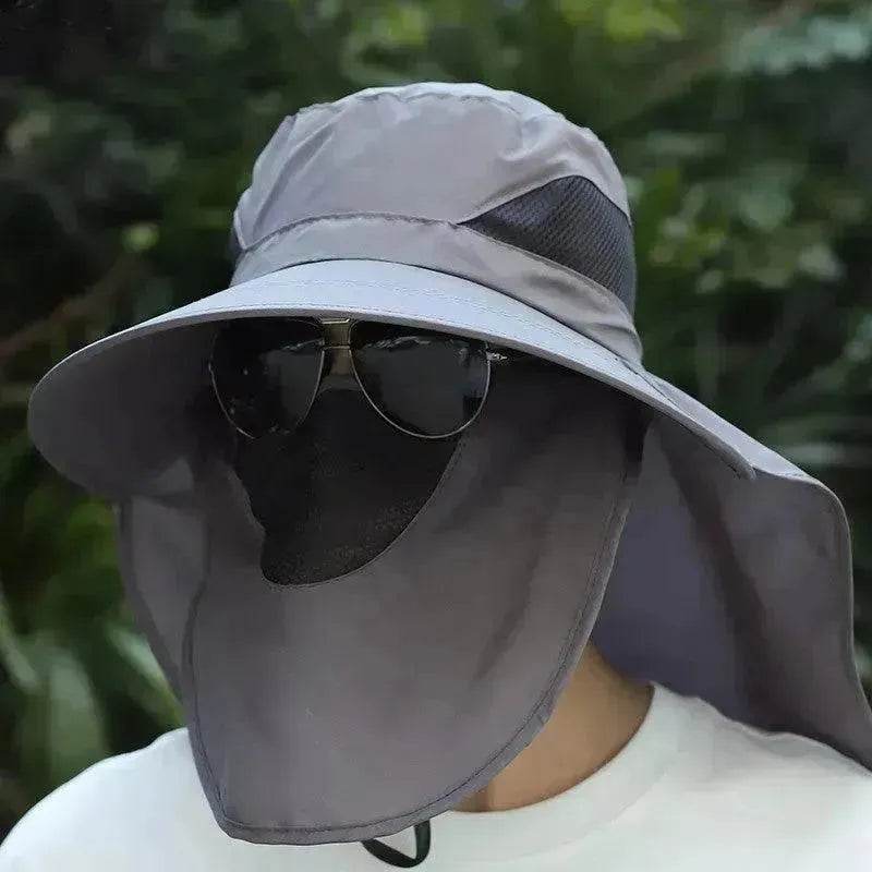 Summer Sunhat Men's Sun Protection Hat With Shawl And Neck Protection Design Breathable Anti-UV And Insect-proof Hiking Fishing Hat Outdoor - www.Shopthatapp.com
