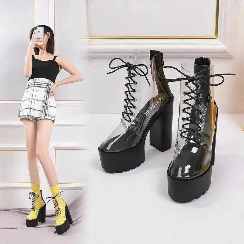 Super High Heel Platform Women's Shoes Waterproof boot - www.Shopthatapp.com