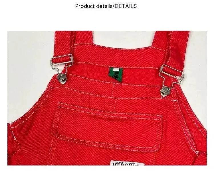 Suspender Pants High Waist Loose Straight Slimming Women - www.Shopthatapp.com