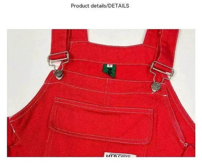 Suspender Pants High Waist Loose Straight Slimming Women - www.Shopthatapp.com