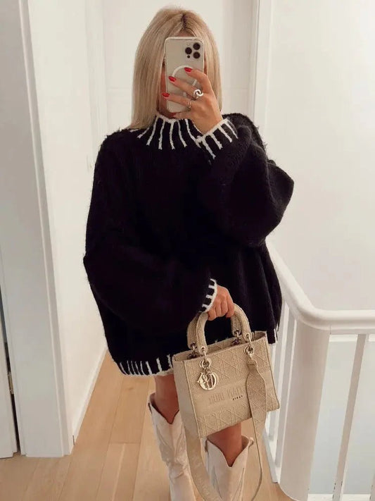 Suzy Turtleneck Patchwork Jumper - www.Shopthatapp.com