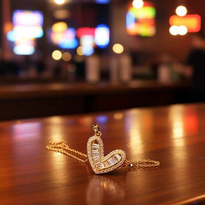 Swarovski Heart Pendant Necklace – Elegant Crystal Design - www.Shopthatapp.com