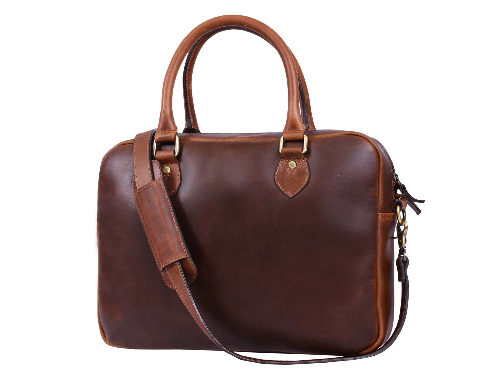 Tacoma Leather Office Bag -  Caramel Brown. - www.Shopthatapp.com