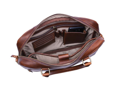 Tacoma Leather Office Bag -  Caramel Brown. - www.Shopthatapp.com