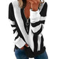 Temperament Chest Zipper V Printed Long Sleeve T-shirt - www.Shopthatapp.com