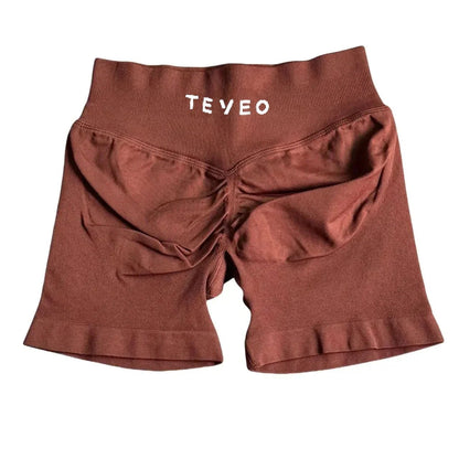 TEYEO Fashion Summer Women's Yoga Shorts Sports Running Breathable Comfortable High Waist Seamless Quick Drying Yoga Shorts - www.Shopthatapp.com