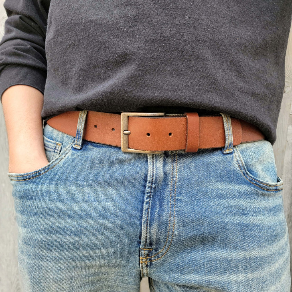 The Long Haul Belt - Classic Cognac 100% Real Leather Belt - www.Shopthatapp.com