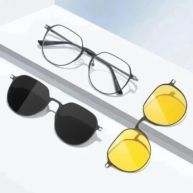 Three-in-one Polarized Sunglasses Magnetic Suction - www.Shopthatapp.com