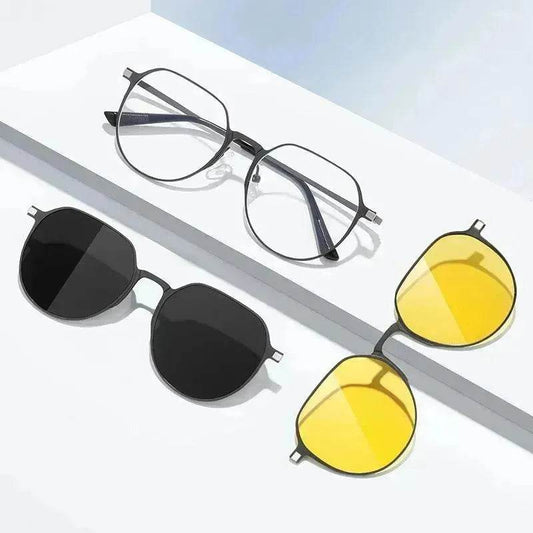 Three-in-one Polarized Sunglasses Magnetic Suction - www.Shopthatapp.com