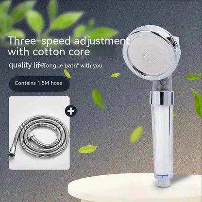 Three-speed Anion Supercharged Filtering Shower Head Nozzle - www.Shopthatapp.com