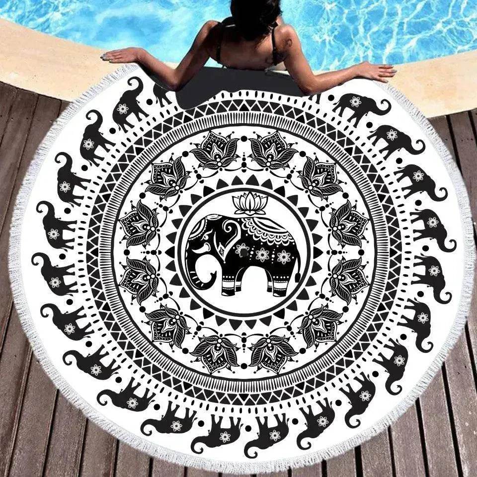 Tie-dye Colorful Digital Printing Microfiber Round Beach Towel - www.Shopthatapp.com