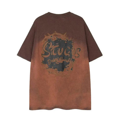 Tie-dye Gradient Short-sleeved T-shirt Idle Style - www.Shopthatapp.com