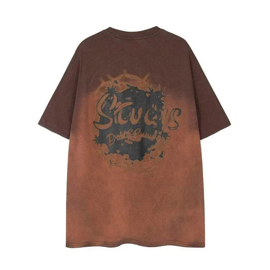 Tie-dye Gradient Short-sleeved T-shirt Idle Style - www.Shopthatapp.com