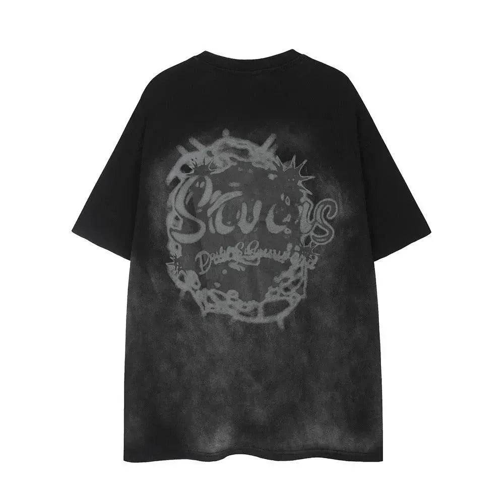 Tie-dye Gradient Short-sleeved T-shirt Idle Style - www.Shopthatapp.com