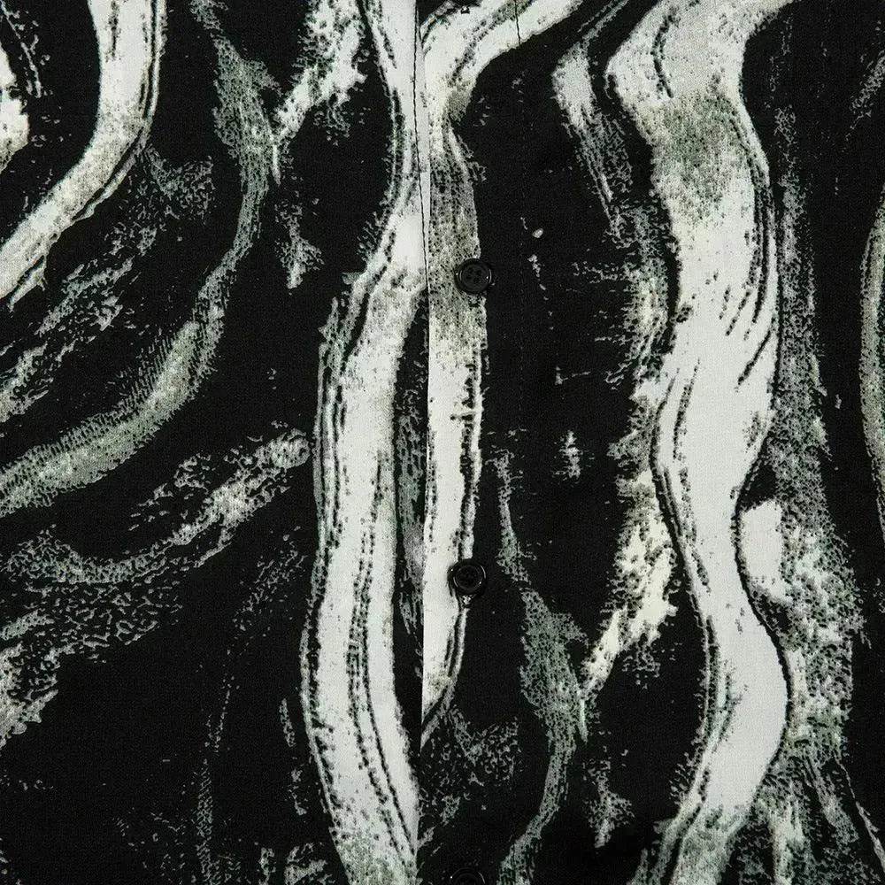 Tie-dyed Contrast Color Design Short-sleeved Shirt - www.Shopthatapp.com