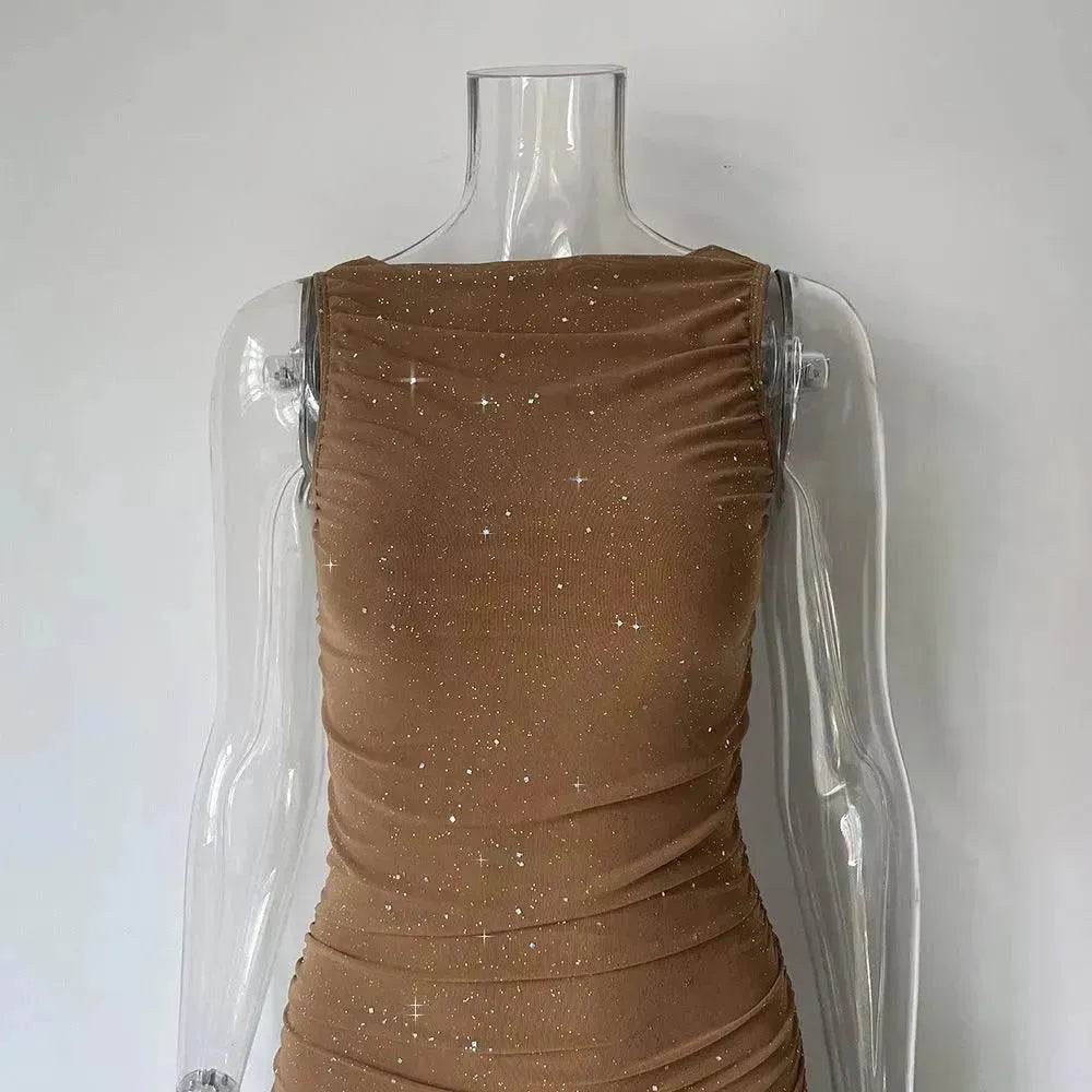 Tight Side Slit Pleated Party Party Dress Women - www.Shopthatapp.com